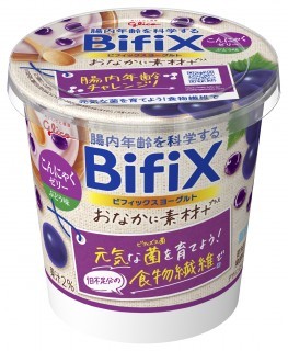 BifiXおなかに素材＋ヨーグルト こんにゃくゼリー ぶどう味 330g　パッケージ画像
